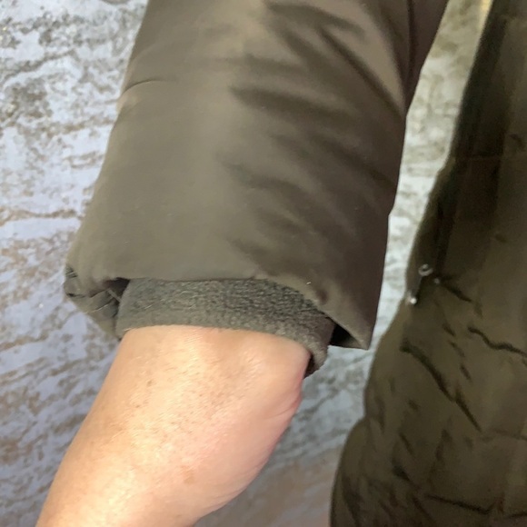 EDDIE Bauer Brown Premium Goose Down Long Puffer Coat Removable Hood Size M - Picture 4 of 15